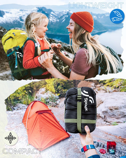 Sleeping bag Summer Sleeping Bag: Sportneer 190×85cm Summer Sleeping Bag Portable Lightweight Waterproof Sleeping Bag with Compression Sack for Camping, Backpacking, Hiking, Travel
