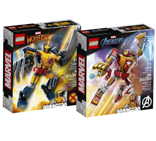 Lego Marvel Avengers Set - Iron Man Mech 76203 + Wolverine Mech 76202