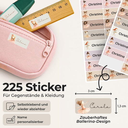 Petite Print® Name Labels for Kids School & Daycare (225 ct) - Personalized with names - Stick-on labels for kids - For clothing, pens & items - Machine washable & waterproof (Crocodile)