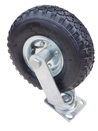 2 x swivel castor + 2 x fixed caster set Ø 260 x 85 mm | 3.00-4 wheel as a 4-part set | pneumatic wheel on silver steel rim | handcart & transport cart kit