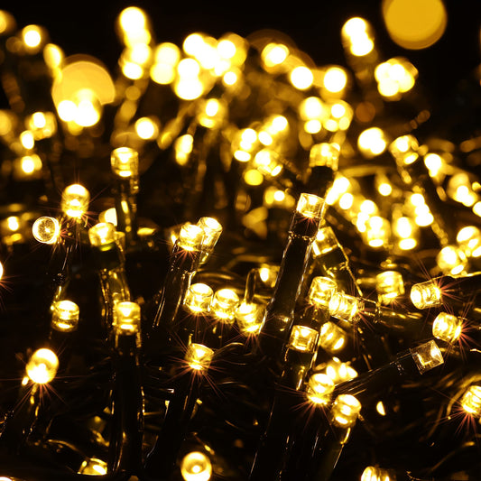 BrizLabs Christmas Lights Outdoor, 59ft 750 LED Warm White Cluster String Lights 8 Modes Waterproof Christmas Lights for Christmas Tree Indoor Room Garden Party Wedding Birthday