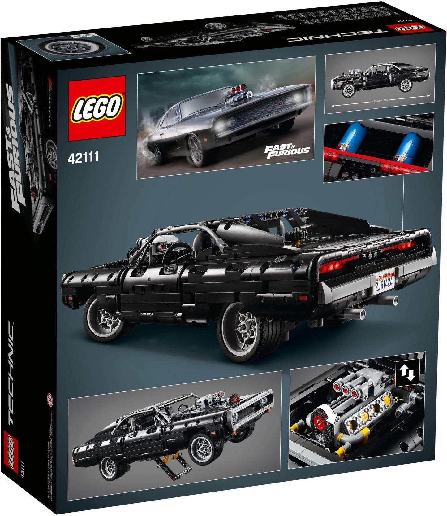 LEGO 42111 Technic Dom's Dodge Charger, Fast and Furious model car building set for boys, girls, men, and women. Iconic collector's set.
