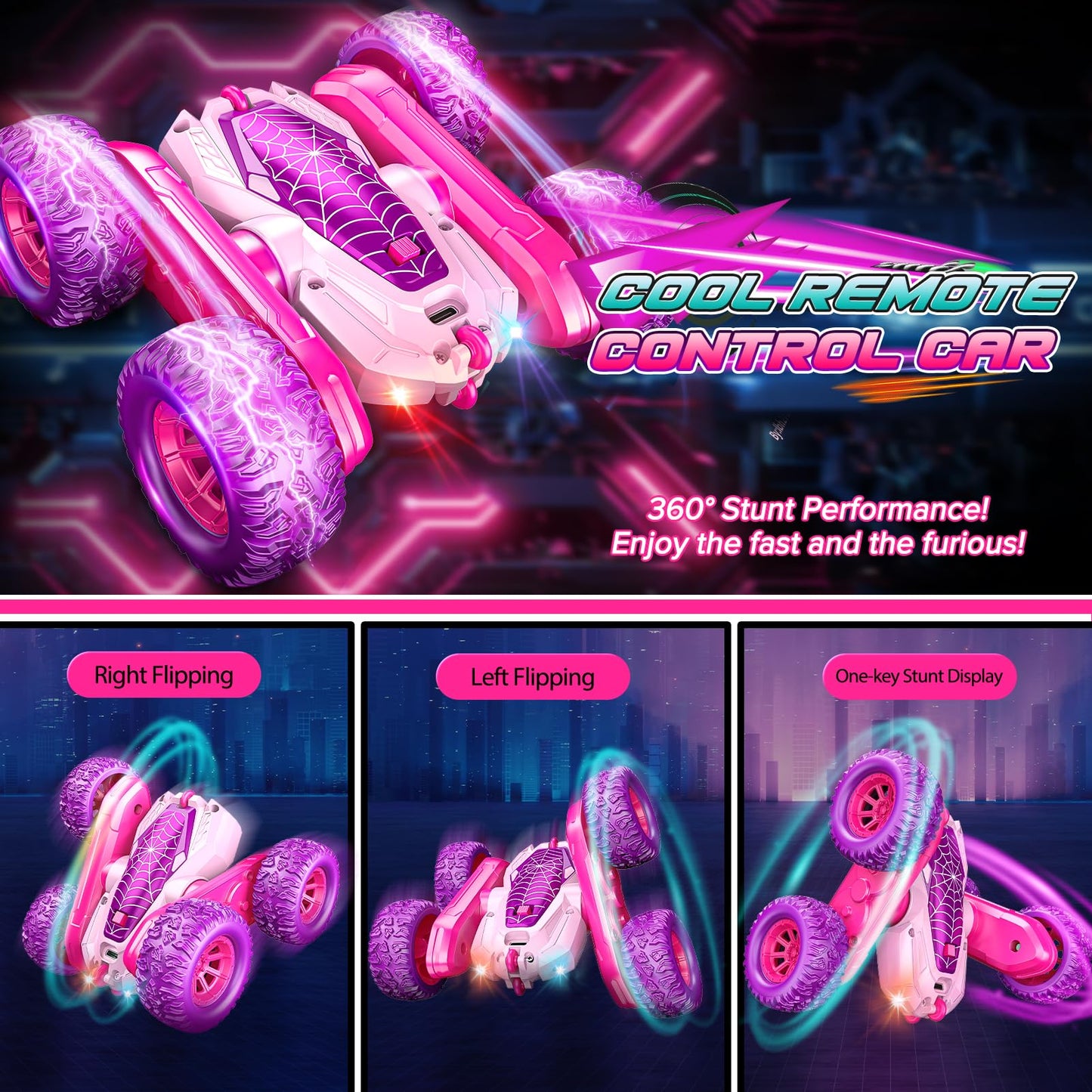 Dreamlandia Gift for Girls 3-10 Years, 2.4Ghz 4WD Remote Control Car for 3-8 Years, Outdoor Toy Easter Gifts for Kids & Girls
