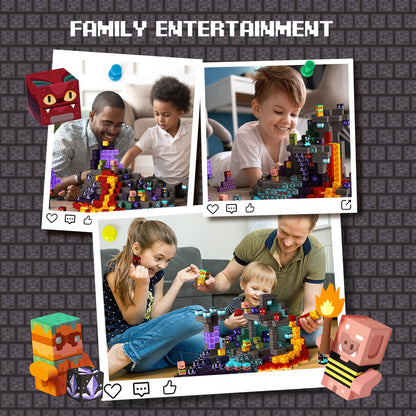 GobiDex Magnetic Building Blocks 100 Pieces, MagWonder Build with Shadow Crypt Magnetic Blocks, Game-Based STEM Montessori Toy for Kids 3 and Up, Gift for Boys and Girls