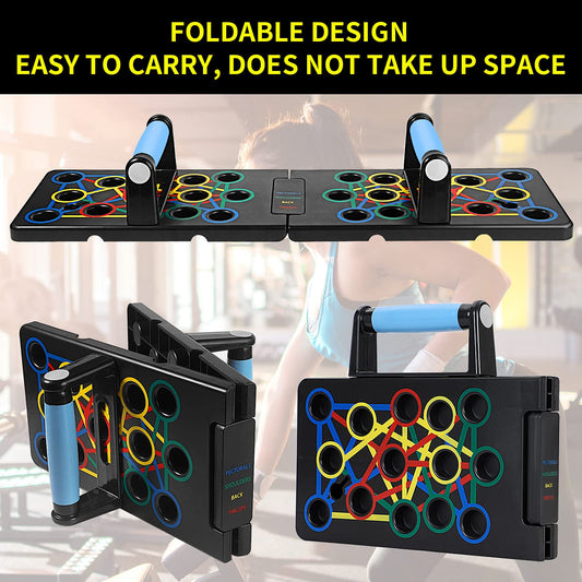 24 in 1 Push-up Board Foldable Portable Pushup Stands Home Fitness Training with Handle for Muscular Training Effectively Shape