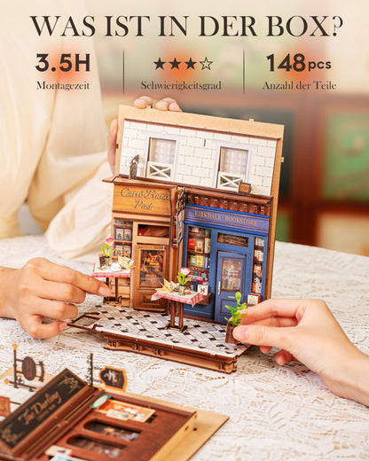 Rolife Book Nook Kit for adults DIY Miniature House with light for bookshelf library decoration arcade dating 3D puzzle wooden bookends adult Booknook