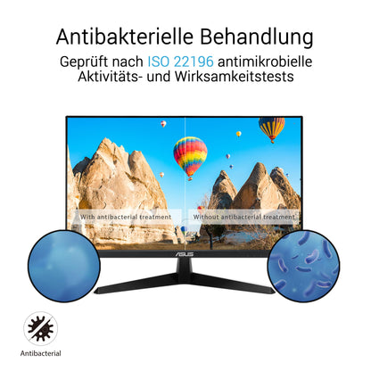 ASUS Eye Care VY279HGR - 27 inch Full HD Monitor - 120 Hz, 1ms MPRT, AdaptiveSync, GameFast Input - IPS Panel, Vesa 100x100, 16:9, 1920x1080, HDMI, D-Sub