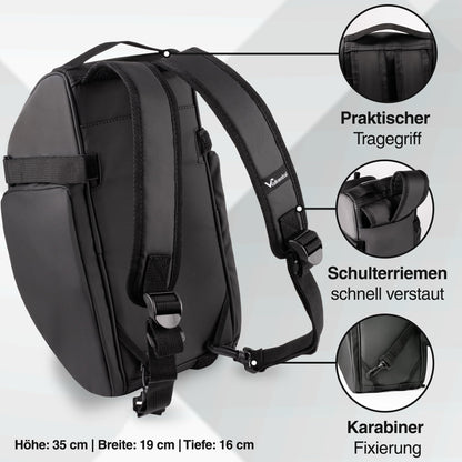 Valkental - 3in1 bike bag for luggage rack with cooling function - 10L volume - Insulating luggage rack bag with backpack function - Waterproof & Reflective