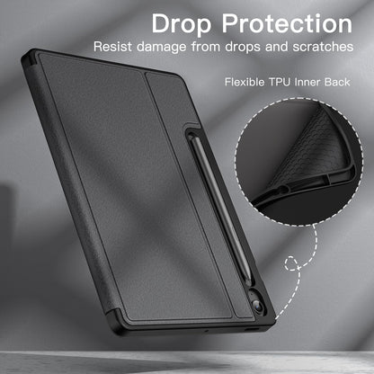 JETech case for Samsung Galaxy Tab S9 FE 10.9 inch with S Pen holder, slim folio stand tablet case, multi-angle viewing (black)