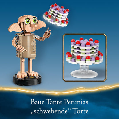 LEGO Harry Potter Dobby the House Elf Set, movable iconic figure, toy, bedroom accessory & decor, character collection, gift for girls, boys, teens, and all fans aged 8 and up 76421