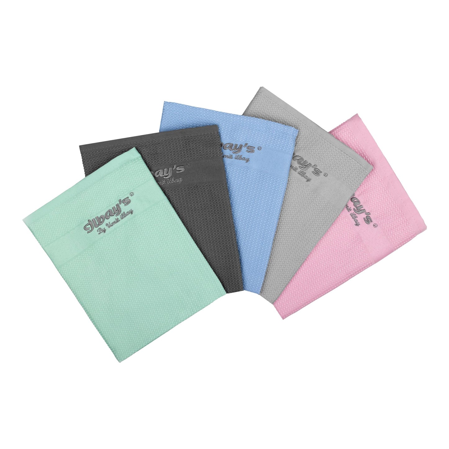 ilbay's highly absorbent cleaning cloths [5-pack] - streak-free cleaning without cleaning agents for car, kitchen, bathroom, and more - microfiber cleaning cloth - dish towel 40x60 cm