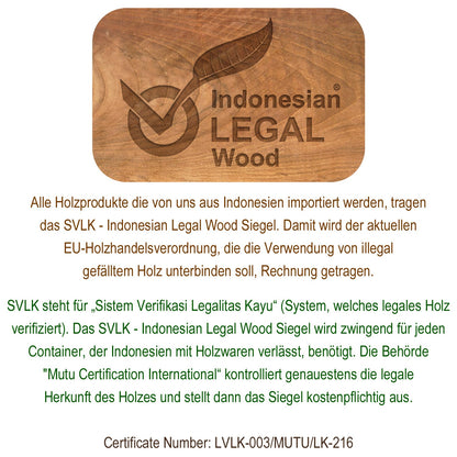 Divero Suar Wood Lagos Stool, untreated - Pure handmade - Color: Natural-Brown
