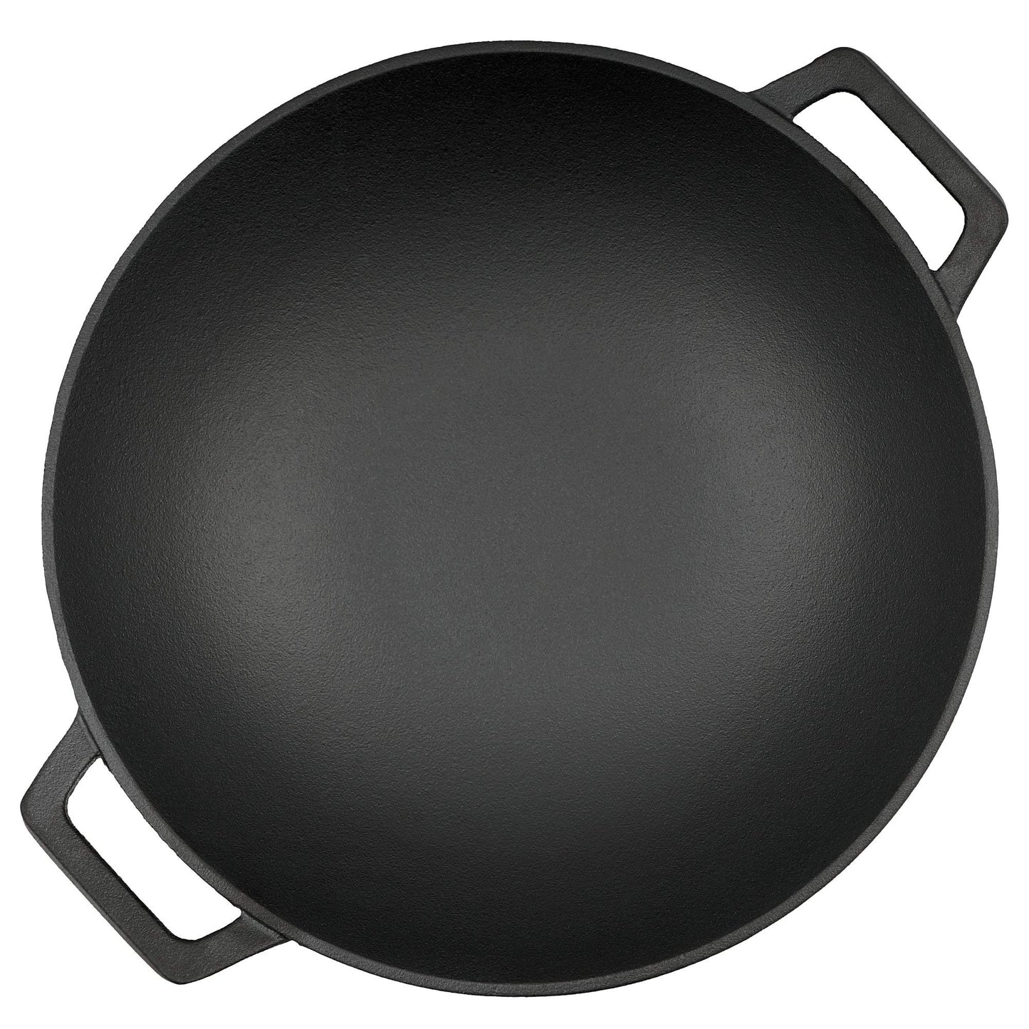 BBQ-Toro Cast Iron Wok Pan Ø 35.5 cm | Pre-seasoned | Flat bottom wok | Cast iron pan for gas grill and electric stove | Induction compatible, thermoresistant.
