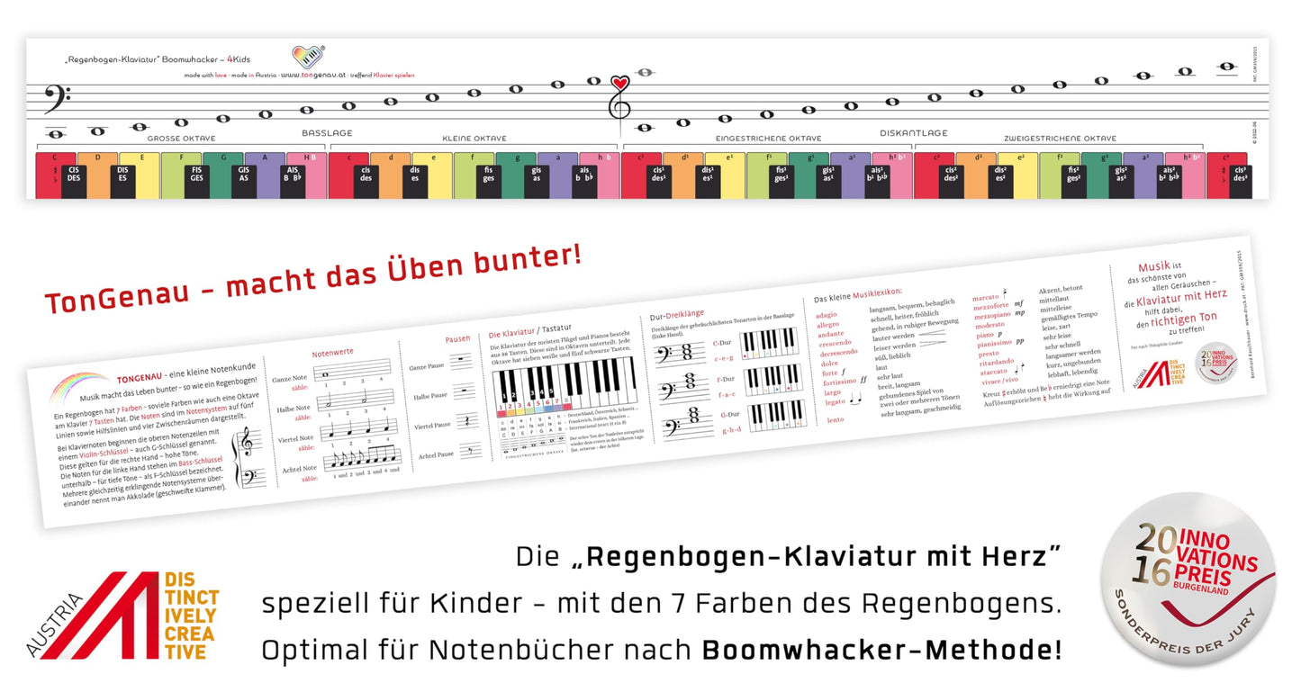 TonGenau® Rainbow Keyboard for Kids - Making piano learning easy - Recommended by piano teachers - Learn to play piano for kids, beginners, and adults.