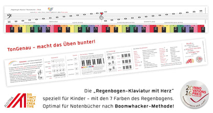 TonGenau® Rainbow Keyboard for Kids - Making piano learning easy - Recommended by piano teachers - Learn to play piano for kids, beginners, and adults.