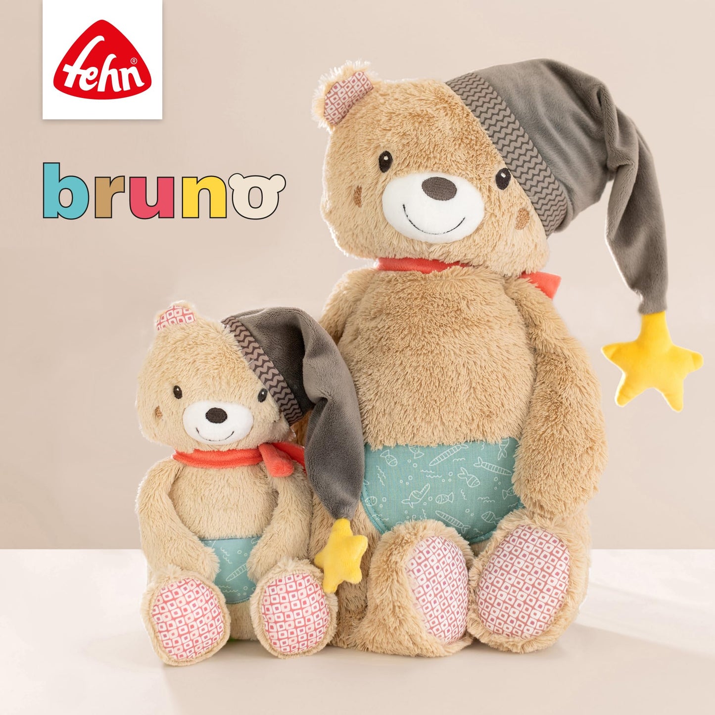 Fehn stroller chain toy Bruno - baby mobile chain with cute figures to hang on strollers, car seats, or cribs - stroller accessory for babies and children from 0+ months.
