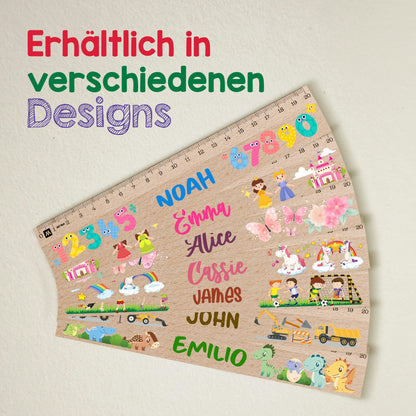 Mybracelets Personalized Wooden Ruler for First Day of School 2025 - 20 cm Engraved Ruler with Name & Design - Back to School Gift for Boys & Girls - Various Designs Available (2)