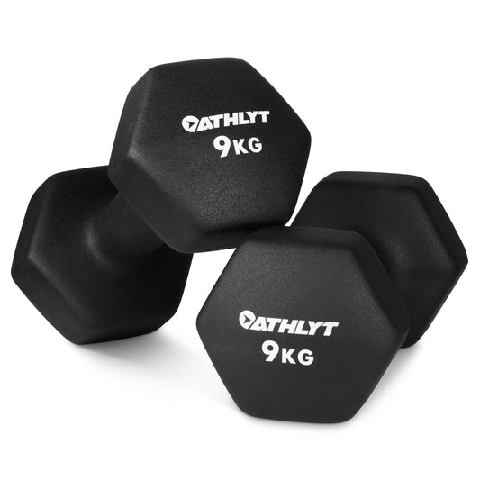 Athlyt - Neoprene dumbbells weights, 2 X 9 kg