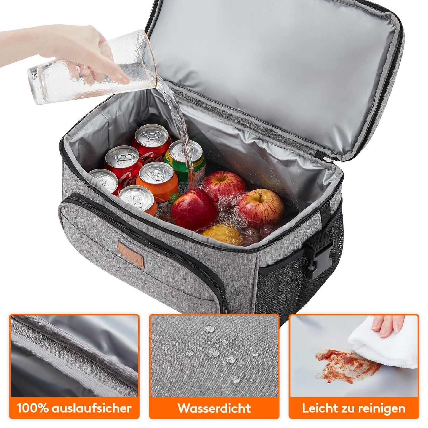 Lifewit 23L large cooler bag for 27/32/48 cans, insulated lunch bag, lightweight, portable cooler bag, double layer for picnic, beach, work, travel.