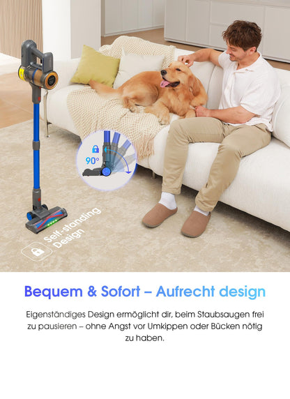 UNINELL Home UV1 Cordless Vacuum Cleaner 45000Pa/450W/60Min, with LED display, Anti-Tangle Brush, and super quiet operation. Ideal for carpet, hard floors, and pet hair.