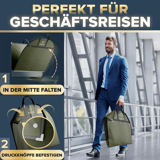 FiRiO® 2 x Premium Garment Bag short - UP TO 50% THICKER MATERIAL - Suit Bag for suit, shirt & co - Foldable garment cover for travel & storage - Suit bag for men - Size: 120x60cm