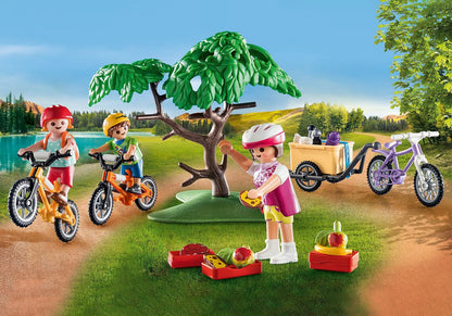 PLAYMOBIL Family Fun 71425 Camping, exciting nature adventure at the campsite & Family Fun 71426 Mountainbike Tour, fun bike excursion.