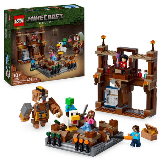 LEGO Minecraft Forest House with Boxing Ring - Interactive gaming toy - Baby-Zombie, Steve, Garret, and Henry minifigures - Gamer gift for boys, girls, and video game fans ages 10 and up - 21272