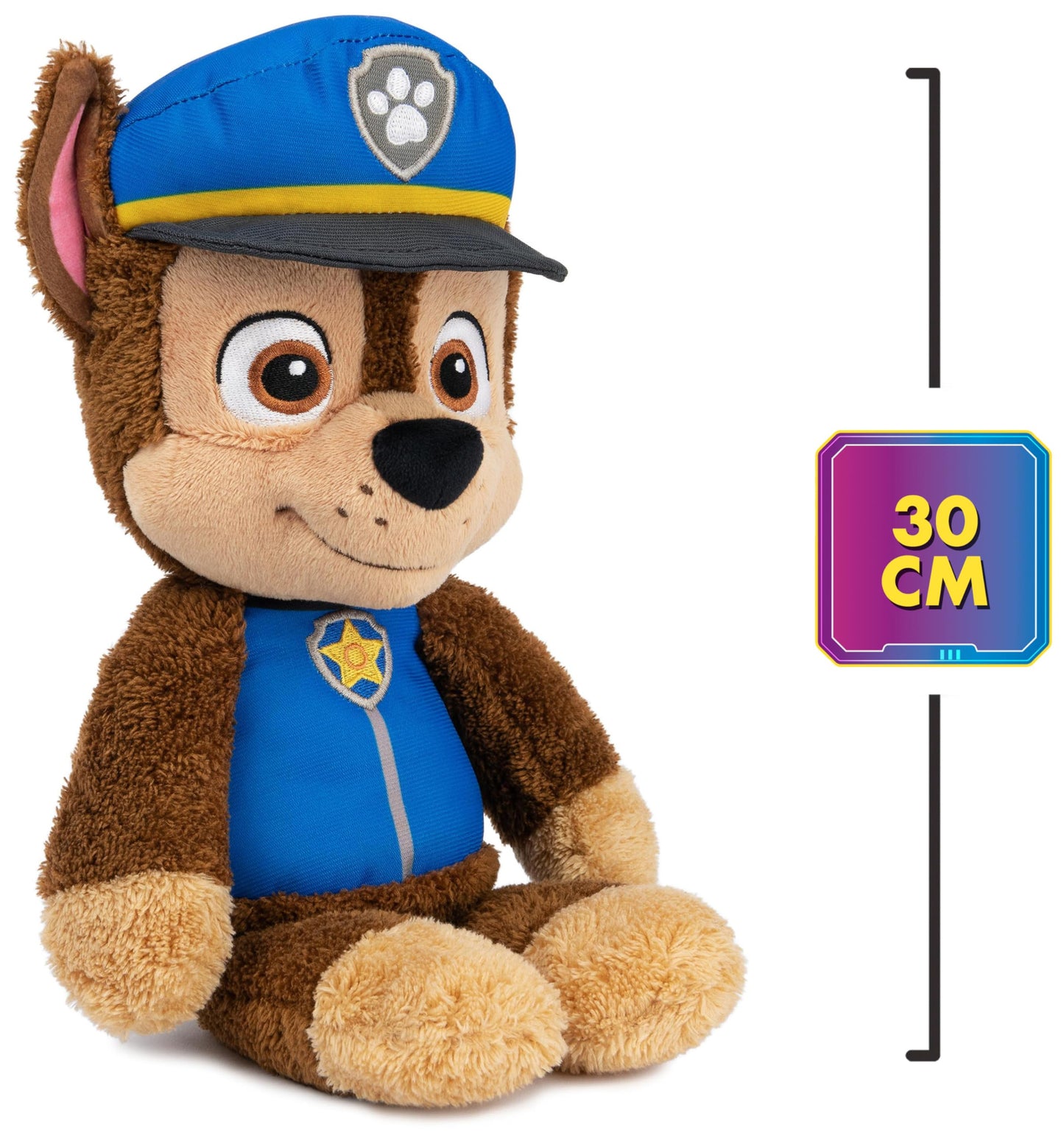GUND PAW Patrol Stuffed Plush Chase, 30 cm - high-quality plush toy made of soft velour terry with embroidered eyes, true to the original TV series look, suitable for kids aged 1 year and up.
