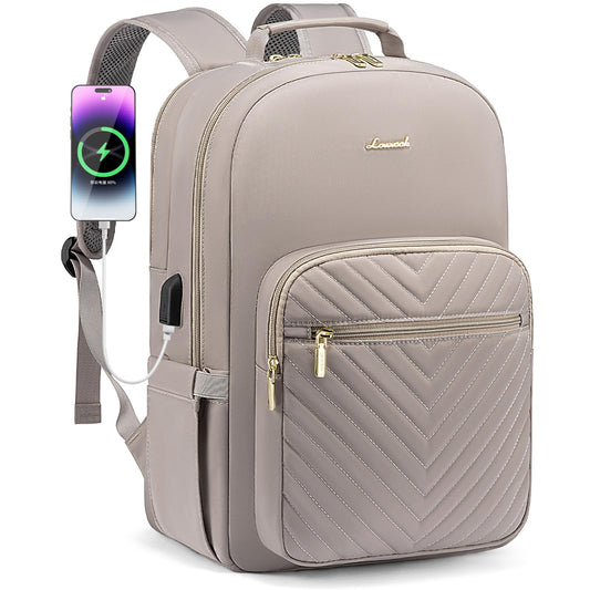 LOVEVOOK backpack for women, large 15.6 inch laptop backpacks waterproof daypacks with USB charging port, elegant work bag school backpack for girls teenagers for work business university travel