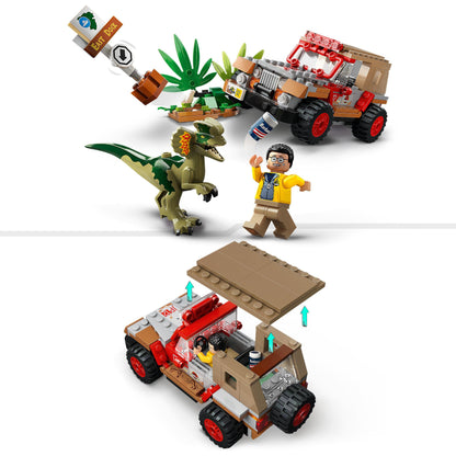 LEGO Jurassic World Baby Dino Rescue Center & Dilophosaurus Ambush from Jurassic Park, Dinosaur Toy Set with Figure and Jeep for Kids ages 6+ 76958