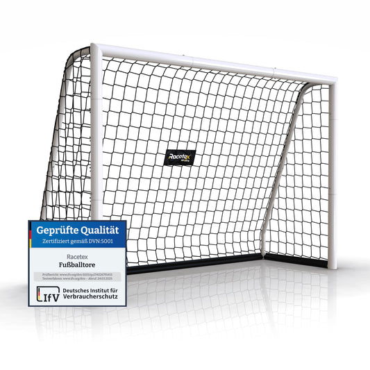 RaceTex Soccer Goals for garden kids and adults [EXTREMELY TOUGH] - Soccer goal for kids with solid steel frame front - Soccer goals including stainless steel ground anchors - The perfect goal for the garden 240