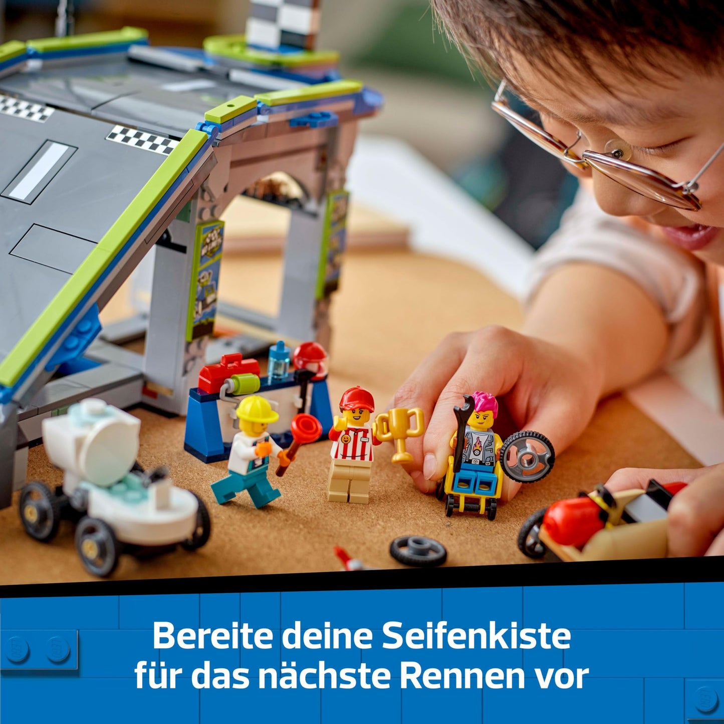 LEGO City No Limits: Soapbox Racing with Ramp - Building Toy for Boys and Girls 6+ - Set with 2 Soapboxes & 4 Race Driver Minifigures - Gift Idea for Kids 60460