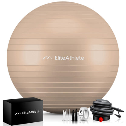 EliteAthlete Gymnastics Ball Chair for Office, Ergonomic with Anti-Burst System - Fitness Pilates Pregnancy - Pregnancy Ball Fitness Ball Yoga Ball - 75cm Yoga Ball including Air Pump.