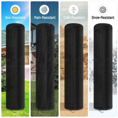 Fenghome cover for solar shower, waterproof and windproof garden shower cover for outdoor 420D shower with UV coating - Black (220x67cm)