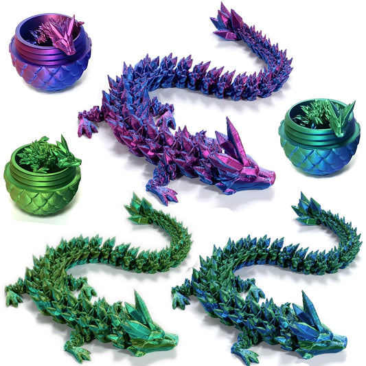 Yearsahrk 3D Printed Dragon Egg Mysterious Dragon Toy Realistic Movable Dragon Figures Surprise Easter Dragon Eggs Home Decor