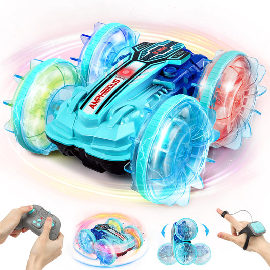 Ophy Amphibious Remote Control Car, Waterproof RC Toy, Amphibious Waterproof RC Stunt, Christmas Gifts Toy for Ages 3-9.