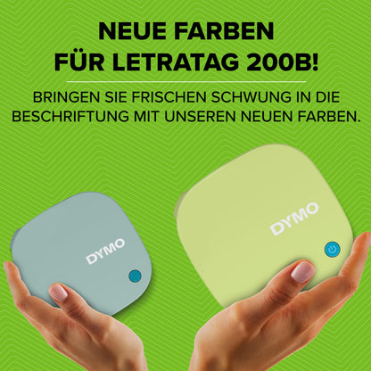 DYMO LetraTag 200B labeling device with Bluetooth. Compact label printer connects via Wireless Bluetooth technology. Includes 1 x paper label in White. Daydream Blue.