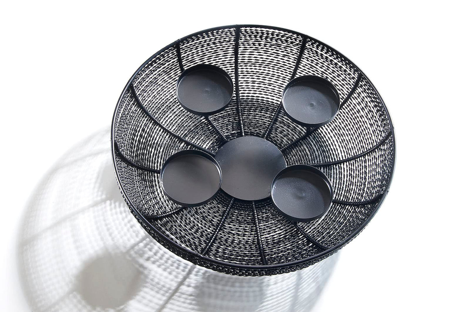 Kobolo decorative bowl candle holder Advent wreath wire - made of metal - black - for 4 candles - 38 cm