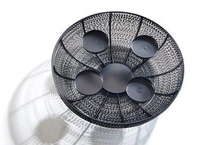 Kobolo decorative bowl candle holder Advent wreath wire - made of metal - black - for 4 candles - 38 cm
