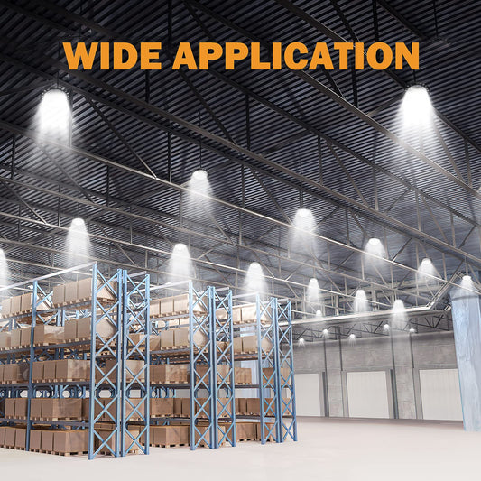 UFO LED 200W high bay light 20000LM 6500K cold white LED UFO industrial lamp IP65 waterproof high bay light for warehouse lighting, workshop lighting, factories, airports, patio, 4 pieces.