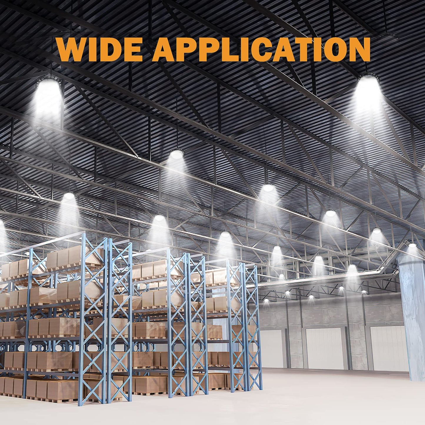 Toobettp 200W UFO LED workshop lamp, 20000LM 6500K cool white LED UFO industrial lamp, IP65 waterproof high bay light for warehouse lighting, workshop lighting, factories, airport, patio