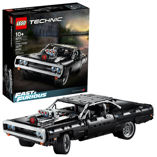 LEGO 42111 Technic Dom's Dodge Charger, Fast and Furious model car building set for boys, girls, men, and women. Iconic collector's set.