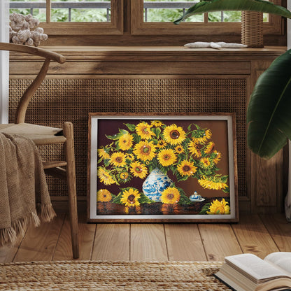 Diamond Dotz Sunflowers in a china vase DD13.006