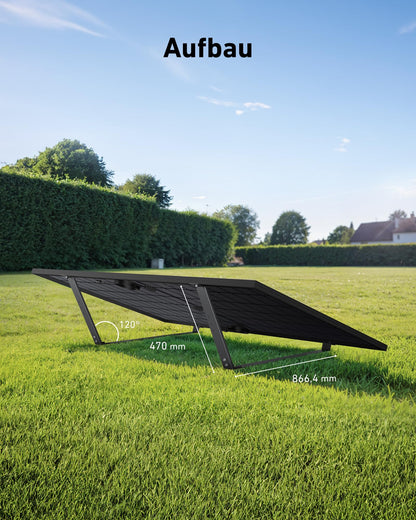 Anchor SOLIX solar panel mount for flat roof and garden, 2-pack, for flat roof garden terrace ground, easy installation, anti-slip design, 20° tilt angle, in black