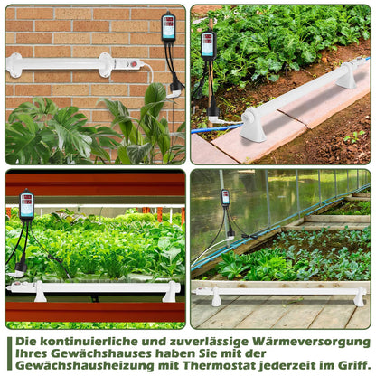 Sunworld 90W greenhouse heater with thermostat. Electric heater for greenhouses with built-in control. Ideal for wardrobes and greenhouses.