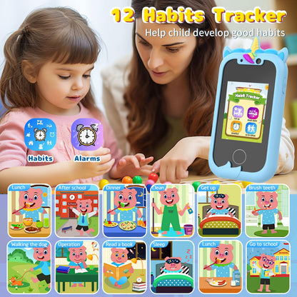 Ashfly 2.4" Unicorn Kids Camera, 1080P HD Dual Camera Children's Toy, Recordable Video, Kids Smartphone Toy with SD Card, Pretend Smartphone for 3-10 Year Old Girls and Boys.