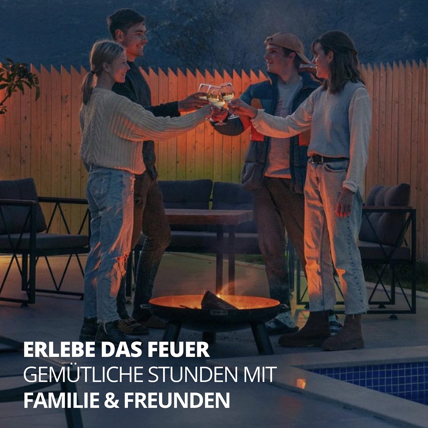 Finnwerk HARRI Fire Pit in Rust Optic 80 cm - Exclusive steel with elegant rust patina - Fire pit for the garden - Decorative and rustic - Fire pit cover available separately.