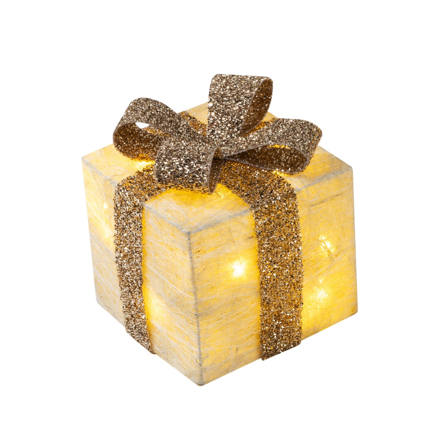 Bambelaa! Set of 3 LED Decorative Gift Light Boxes with Timer Christmas Decoration Christmas Lights Decor Christmas (Gold)