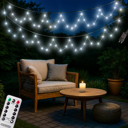 MONZANA® 200 LED string lights 20m Christmas tree outdoor indoor timer 8 modes dimmable remote control IP44 window decoration Christmas lighting cool white