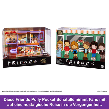 Polly Pocket Friends Locket - Central Perk coffee cup, 6 main characters, 9 accessories, 3 Friends locations, displayable premium packaging, for collectors ages 14 and up, HKV74